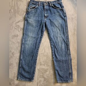 Wrangler Men's Blue Straight Jeans 34 X 30